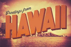 Retro Greetings From Hawaii Postcard | MiddleWeb Retro Style Vintage Postcard With Greetings From Hawaii