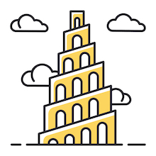 BabelTowerBibleStoryColorIconZigguratHighStructureIn | MiddleWeb
